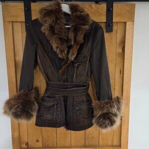 Gorgeous Danier leather jacket with fur